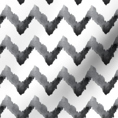 Chevron Watercolor || Home Decor Neutral Black White Gray Grey Tribal Ethnic Ikat _ Miss Chiff Designs