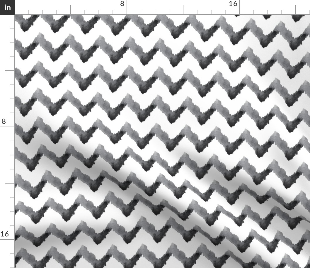 Chevron Watercolor || Home Decor Neutral Black White Gray Grey Tribal Ethnic Ikat _ Miss Chiff Designs