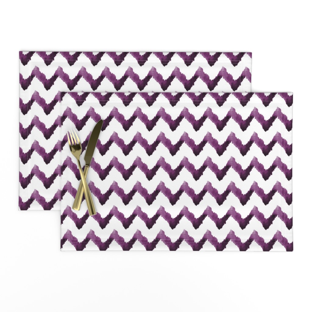 Chevron Watercolor  Home Decor Ikat Plum Purple Eggplant Aubergine Tribal _Miss Chiff Designs