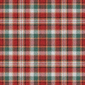 Fuzzy Look Red and Green Christmas Plaid