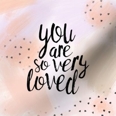 8" quilt block - you are so very loved - peach