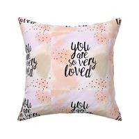 8" quilt block - you are so very loved - peach