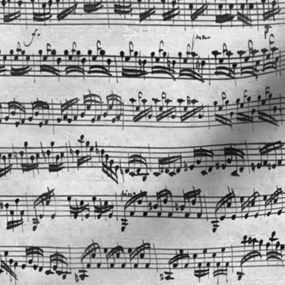 Bach's handwritten sheet music - seamless, greyscale