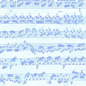 Bach's handwritten sheet music - seamless, summercolors blues