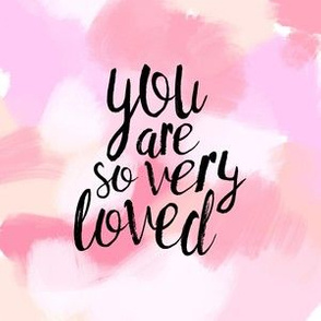 6" quilt block - you are so very loved - pinks