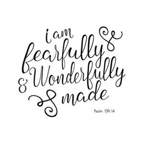 6" Quilt block - I am fearfully and wonderfully made 