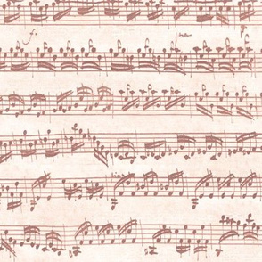 Bach's handwritten sheet music - seamless, terracotta