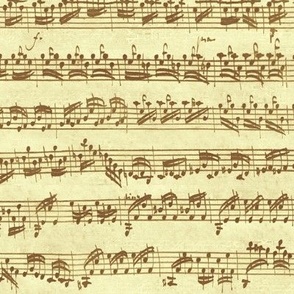 Bach's handwritten sheet music - seamless, summercolors brown
