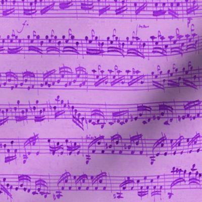 Bach's handwritten sheet music - seamless, mad purple