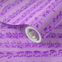 Bach's handwritten sheet music - seamless, mad purple