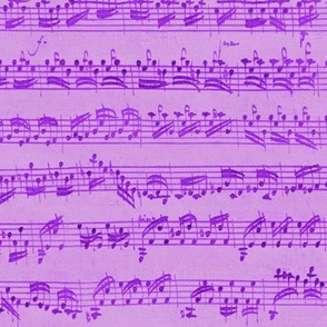 Bach's handwritten sheet music - seamless, mad purple