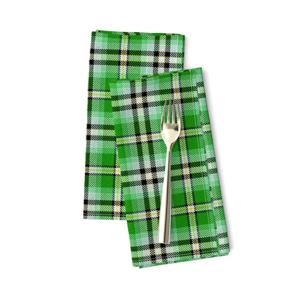 Green Yellow Black and White Plaid