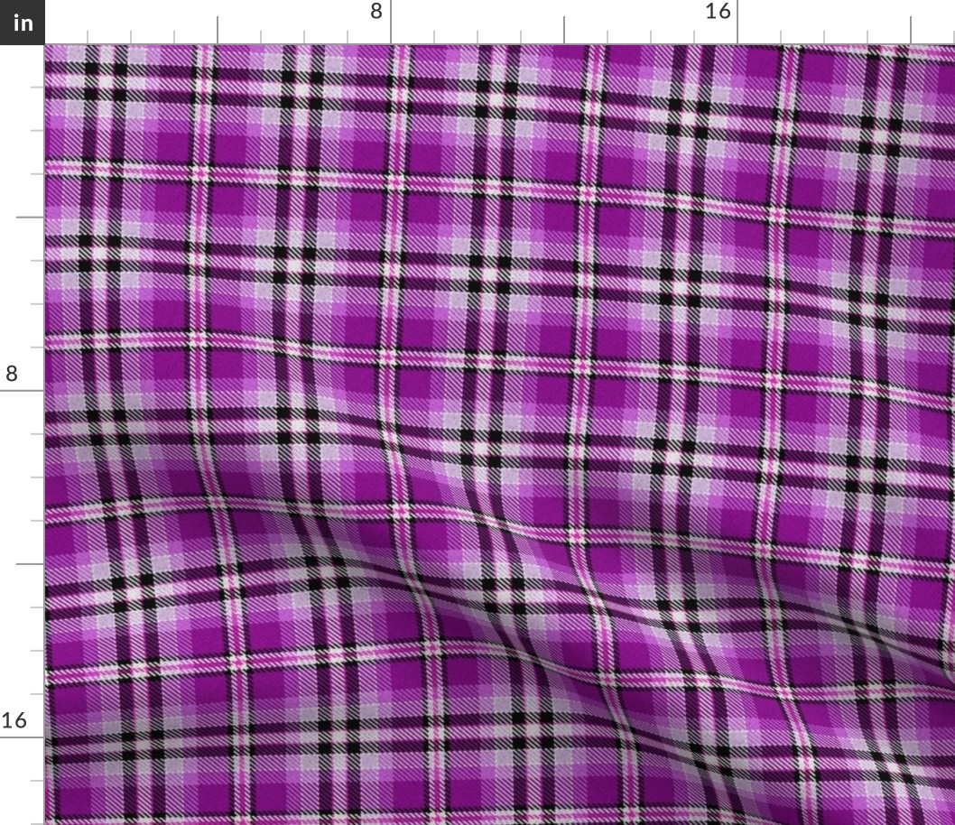 Violet Pink Yellow Black and White Plaid