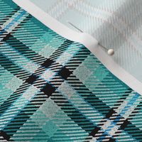 Turquoise Black and White Plaid