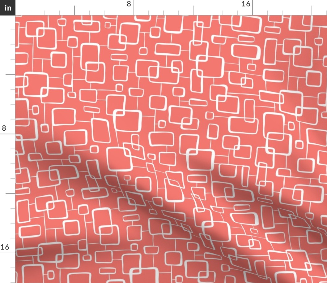 On The Quad - Retro Geometric Pink Coral 