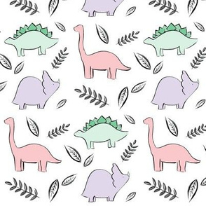 dinos! // purple and pink