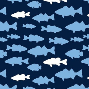 fish || carolina blue on navy