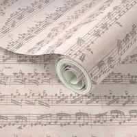 Bach's handwritten sheet music - seamless, grey on peach