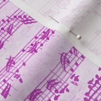 Bach's handwritten sheet music - seamless, bright orchid