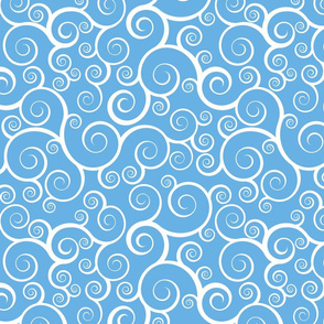Blue swirl for Owl Quilt