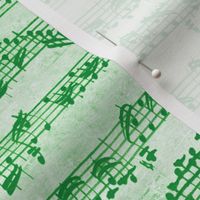 Bach's handwritten sheet music - seamless, candycane green