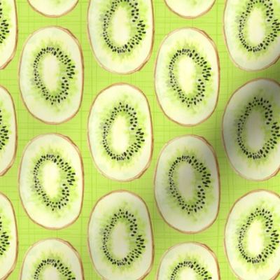 Watercolor Kiwi Lime Green Fruit Stripe Summer Food_Miss Chiff Designs 