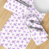 Pink and Purple Watercolor Abstract Crosses Pattern