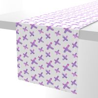 Pink and Purple Watercolor Abstract Crosses Pattern