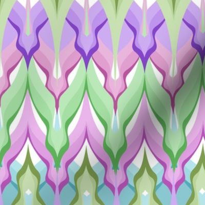  Zigzag green  lilac and pink tones 