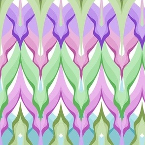  Zigzag green  lilac and pink tones 