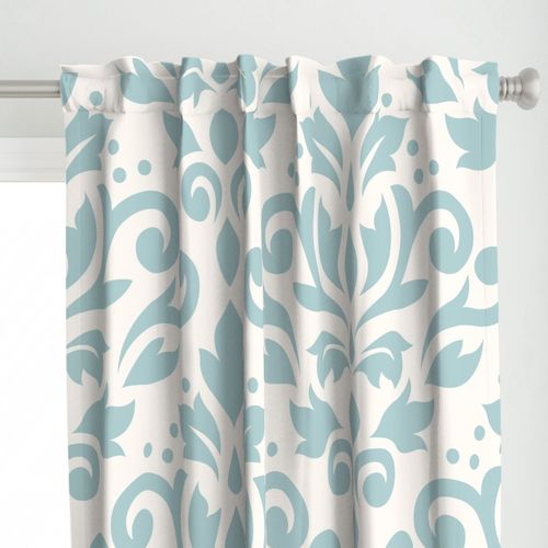 Home Decor Curtain Panel, Blue And Cream Curtains