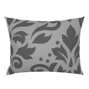 Scroll Damask Pattern Mid on Lt Gray