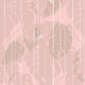 Monstera jungle Stripes soft pink