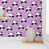 panda girl fabric // girl bow pandas fabric purple