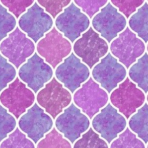 Mauve & White Marbled Quatrefoil