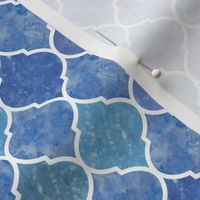 Blue & White Marbled Quatrefoil