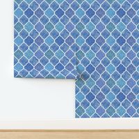 Blue & White Marbled Quatrefoil