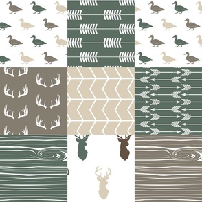 duck wholecloth - hunting fishing outdoors (dark sage)