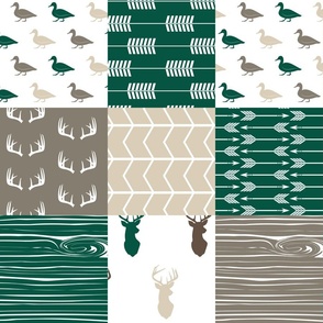 duck wholecloth - hunting fishing outdoors (dark sage)