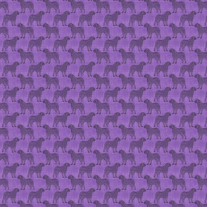 Tiny Dogue de Bordeaux stamp on linen - purple