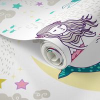 Mermaid Lullaby (small) Candy white background 