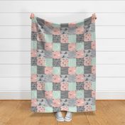 Little One Quilt - Coral and Mint Green