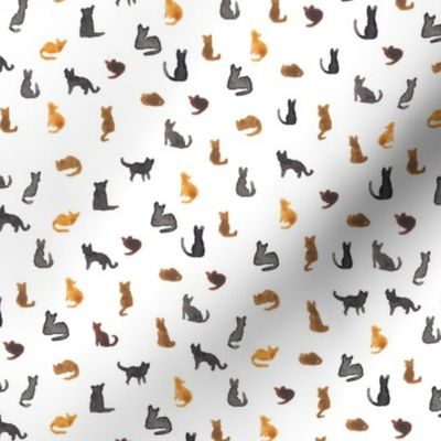 Watercolour Tiny Cats Pattern