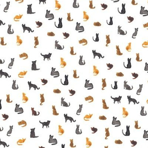 Watercolour Tiny Cats Pattern