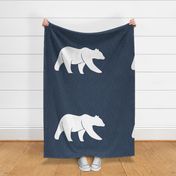 Large Bear on navy linen (42")