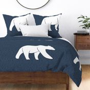 Large Bear on navy linen (42")