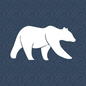 Large Bear on navy linen (42")