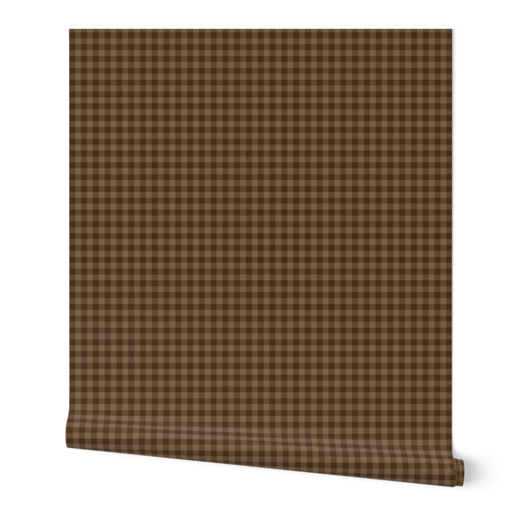 chocolate gingham, 1/4" squares 