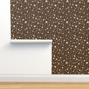 photographic snowflakes on chocolate brown - large