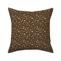 photographic snowflakes on chocolate brown - small